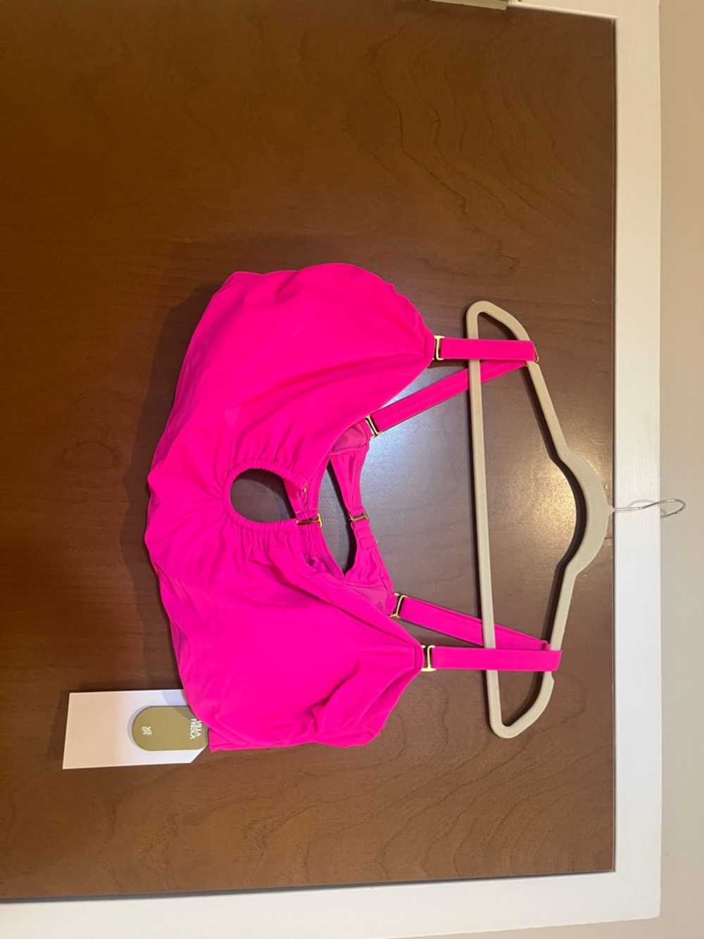 Never Worn - Hot Pink Cutout Bralette Swim Top - Anthropologie/Villa Fresca